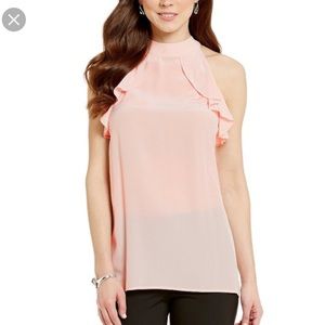 {Antonio Melani} Pink Ruffle Blouse